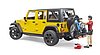 Jeep Wrangler Rubicon w. mountain bike and cyclist