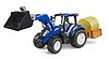 New Holland T5.120 con caricatore frontale, cassone di carico e forche