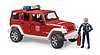 Jeep Wrangler Unlimited Rubicon Feuerwehrfahrzeug mit Feuerwehrmann