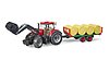 Case IH Optum 300CVX et remorque de transport ball