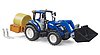 New Holland T5.120 con caricatore frontale, cassone di carico e forche