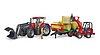 Case IH Optum 300CVX et remorque de transport ball