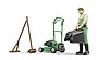 bworld gardener with lawnmower and equipment