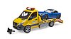 MB Sprinter Autotransporter mit  Light & Sound Modul und BRUDER Roadster