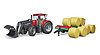 Case IH Optum 300CVX et remorque de transport ball