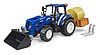 New Holland T5.120 con caricatore frontale, cassone di carico e forche