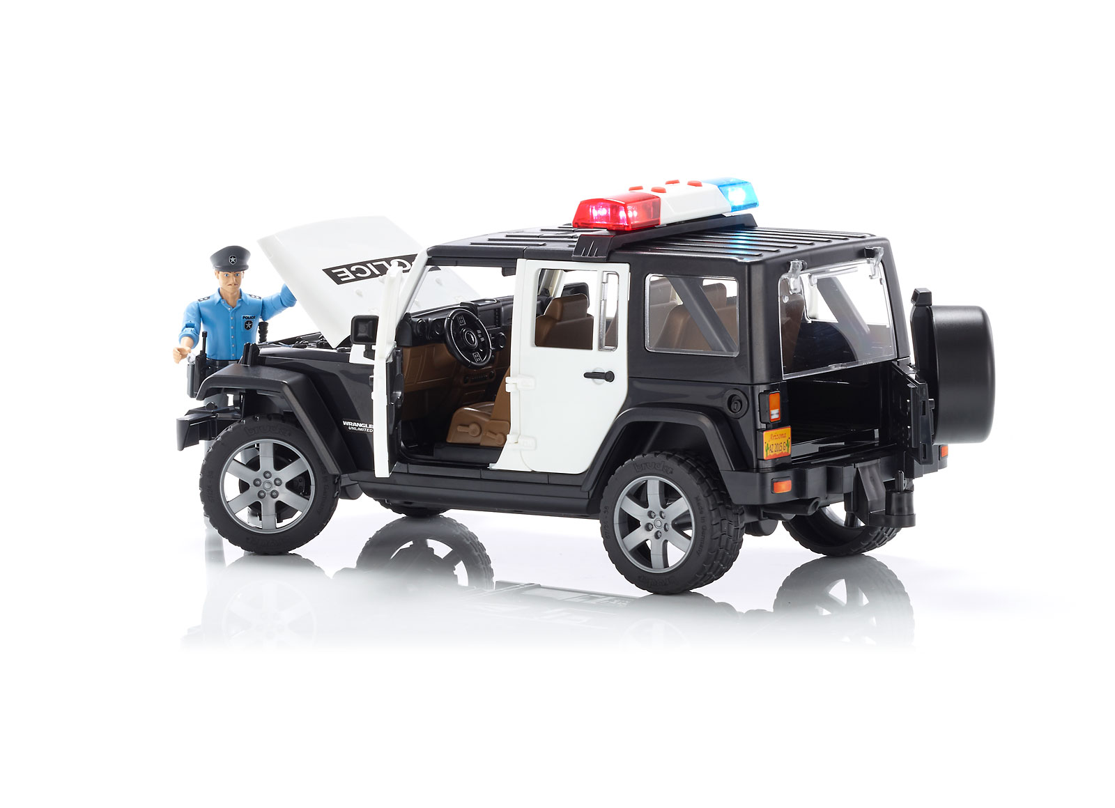 Jeep de police Wrangler Unlimited avec policier jouet Bruder 02526